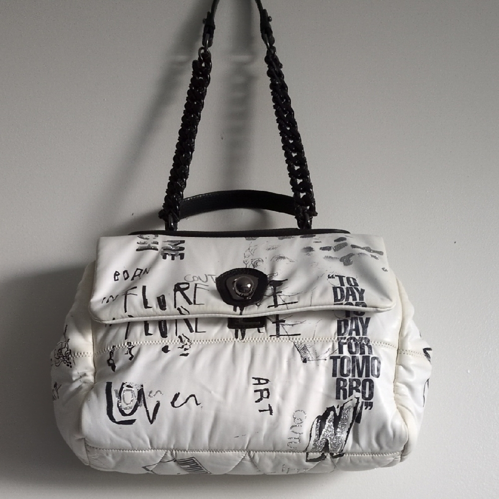 Ermanno Scervino Monochrome Graphic Satchel